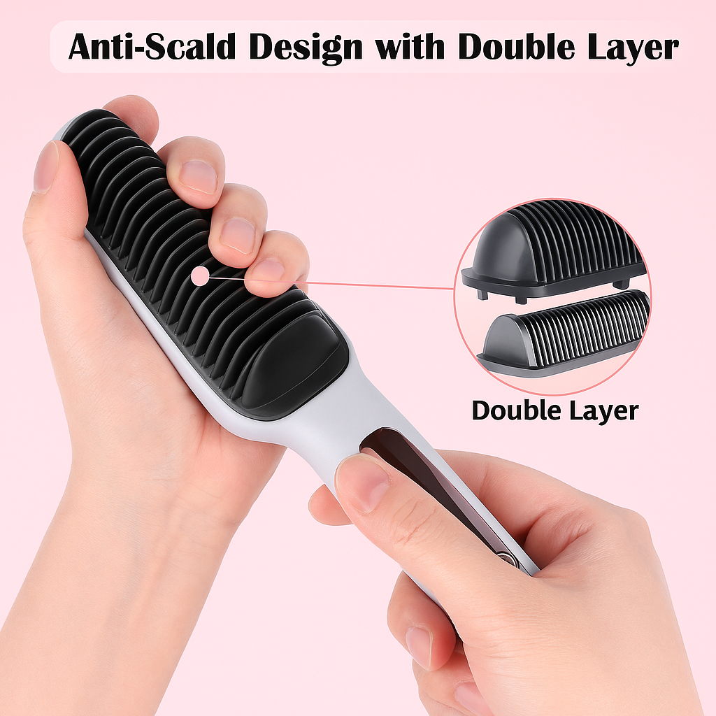 NovaTress™ 2-in-1 Hair Straightener Brush